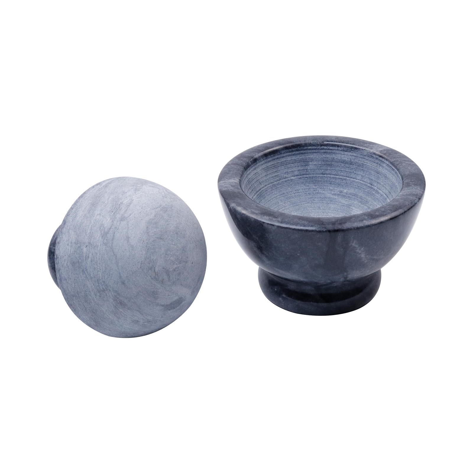 Juego de mortero y mortero de piedra de granito negro