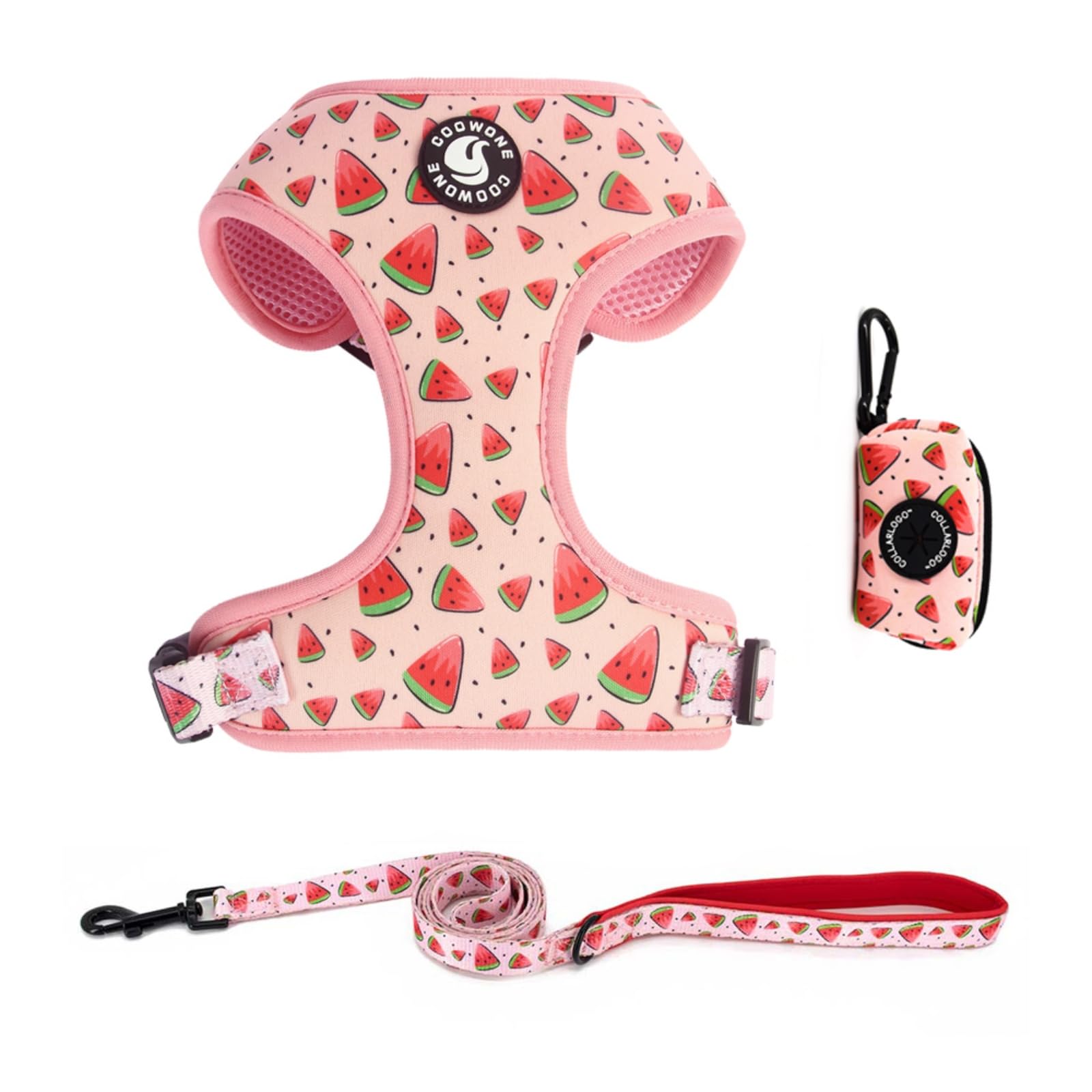 Dog Harness and Leash, Poop Bag Holder 3 Sets, Easy Walk No Pull Adjustable Puppy Cat Vest Harness with Soft Mesh Padded, Pet Supplies for Extra-Small/Small Medium Dogs Kitten — image 1
