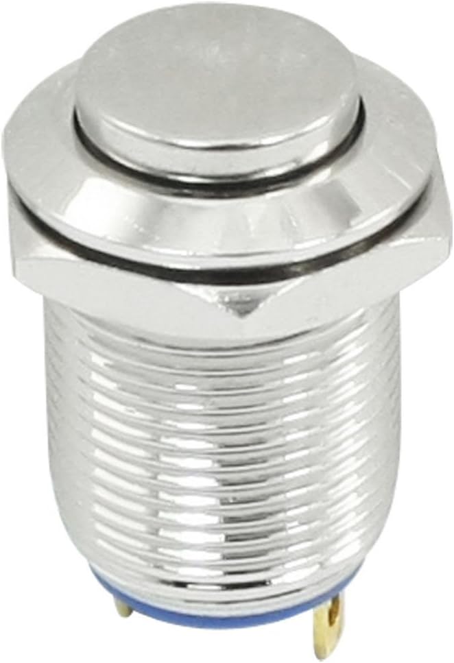 Metal Momentary Round Push Button Switch 12mm Mounting SPST ON/OFF