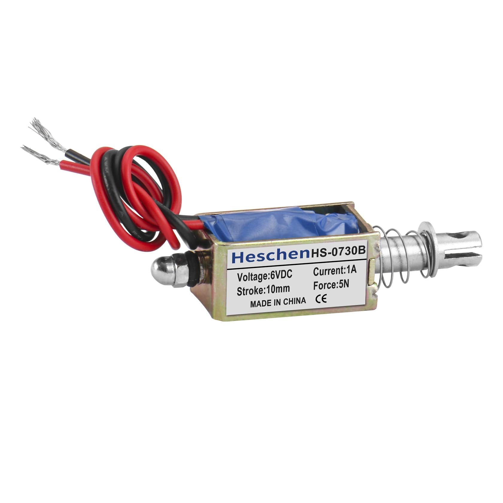 Hechen solenoid electromagnet HS-0730B DC6V 1A 5N 10mm stroke push pull type open frame