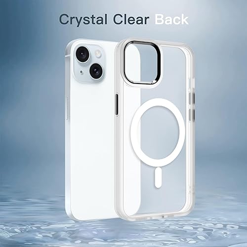 Miniatura 4 de Funda magnética transparente para iPhone 15, compatible con MagSafe, protectores de pantalla y protector de cámara, no amarillea, delgada, a prueba