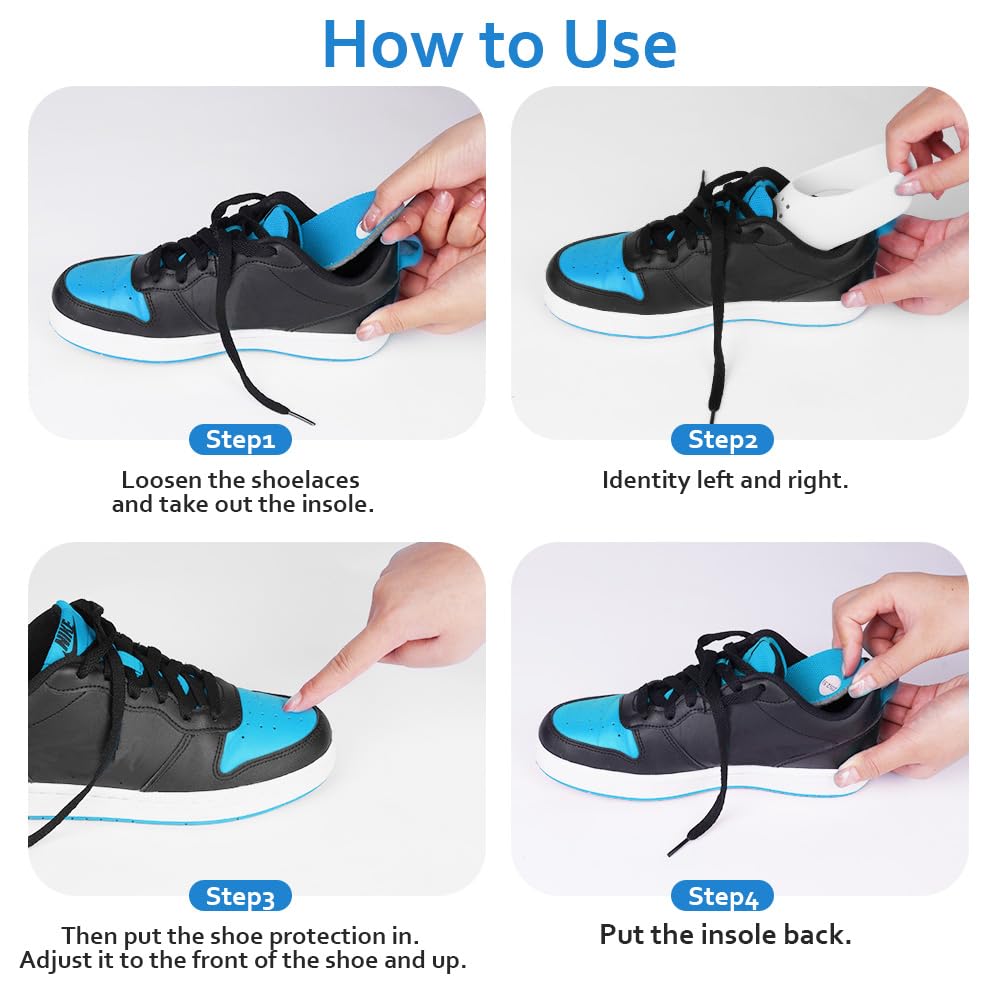 LOPHE Protector Zapatillas, 4 Pares Crease Protector para Prevenir Arrugas de Zapatos, Antiarrugas Zapatillas, Punteras Zapatos para Prevenga Hendidura del Pliegue del Calzado Deportivo, L