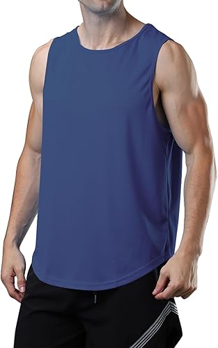 meioro Camiseta sin mangas de malla para hombre, de secado rápido, para culturismo, camiseta deportiva de verano