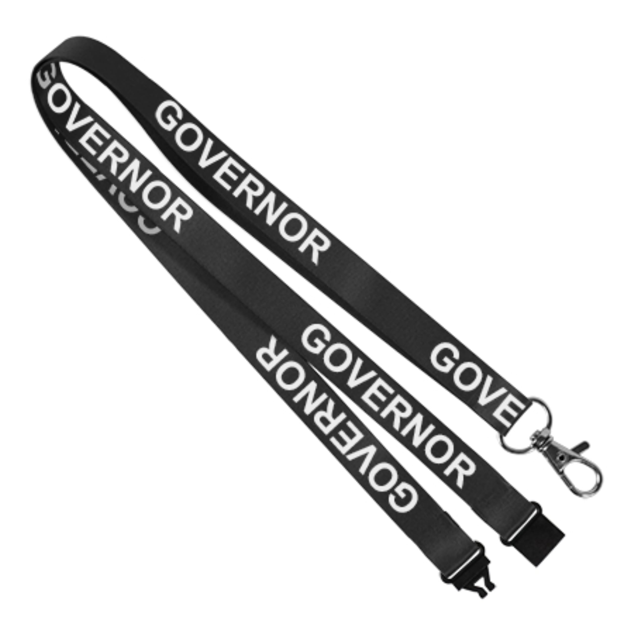 We Print Lanyards 25 Black Governor ID Lanyards with Safety Breakaway, Printed GOVERNOR School Name Badge Lanyards for Schools, Academies & Education Settings — image 1