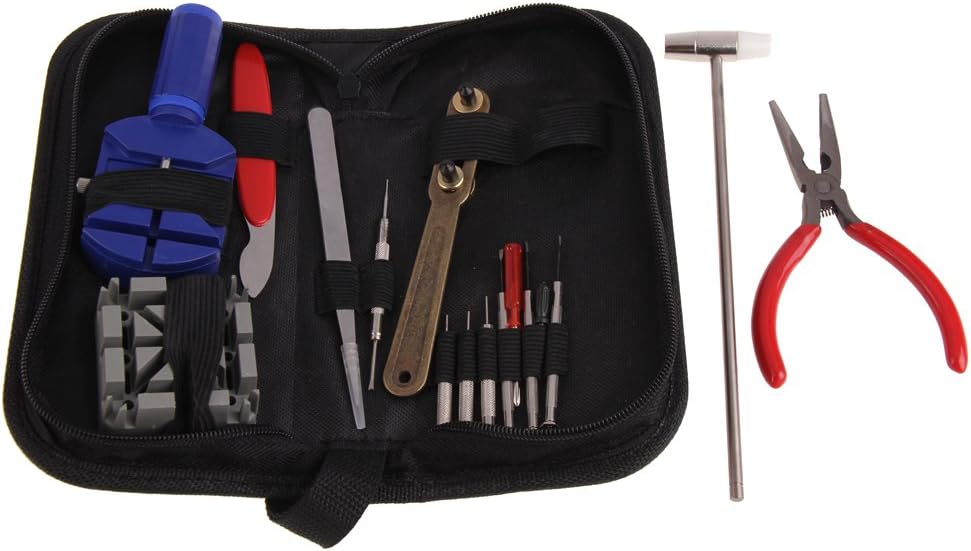 16Pcs/Set Watch Repair Tool Kit Pin Set Watch Case Opener Link Spring Bar Remover Screwdriver Tweezer Watchmaker