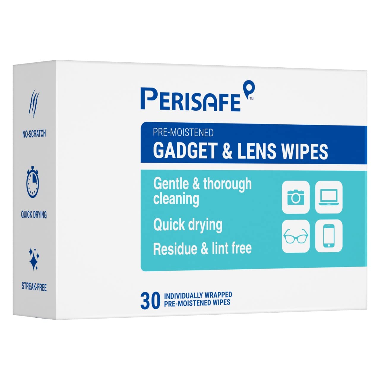 Pre-Moistened Gadget & Cleaning Wipes| Multi Purpose, Individually Packed | Lens Cleaner for Spectacles, Sunglasses, Camera Lens, Binoculars and Goggles|Pack of 30 Wipes
