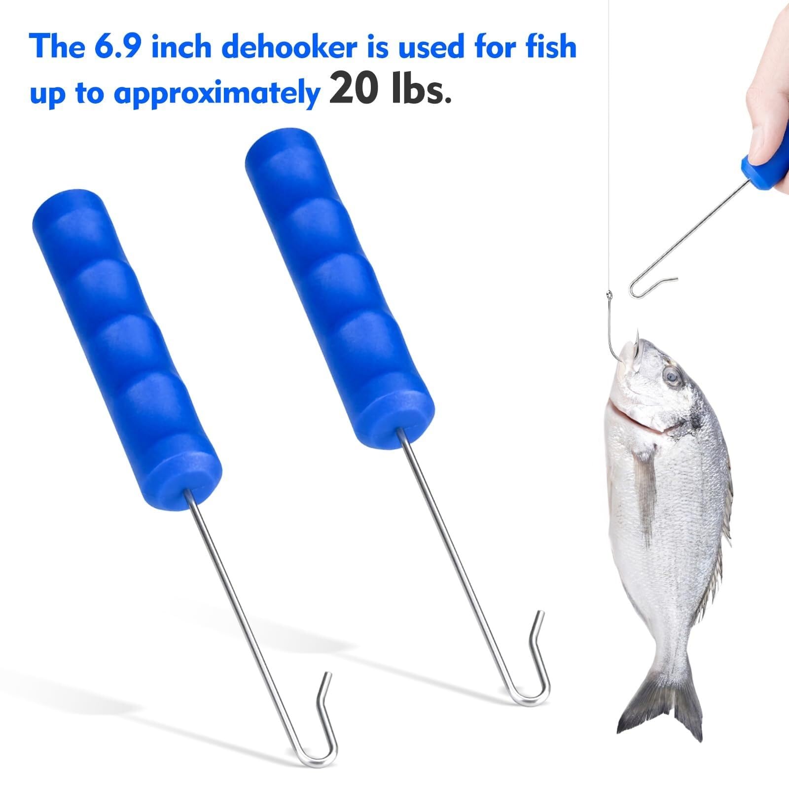 Paquete de 2 removedores de anzuelos de pesca, herramienta de extracción de anzuelos de cebo de pescado de 7 pulgadas, accesorios de pesca portátiles, solución de desenganche para pescadores