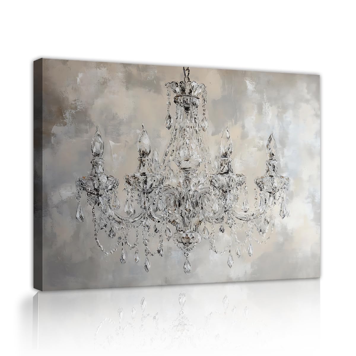 TOANGWALL Elegant Chandelier Canvas Wall Art Luxury Vintage Accent Painting Home Interior Design Prints Mural for Bedroom Living Room Decor 50x75cm