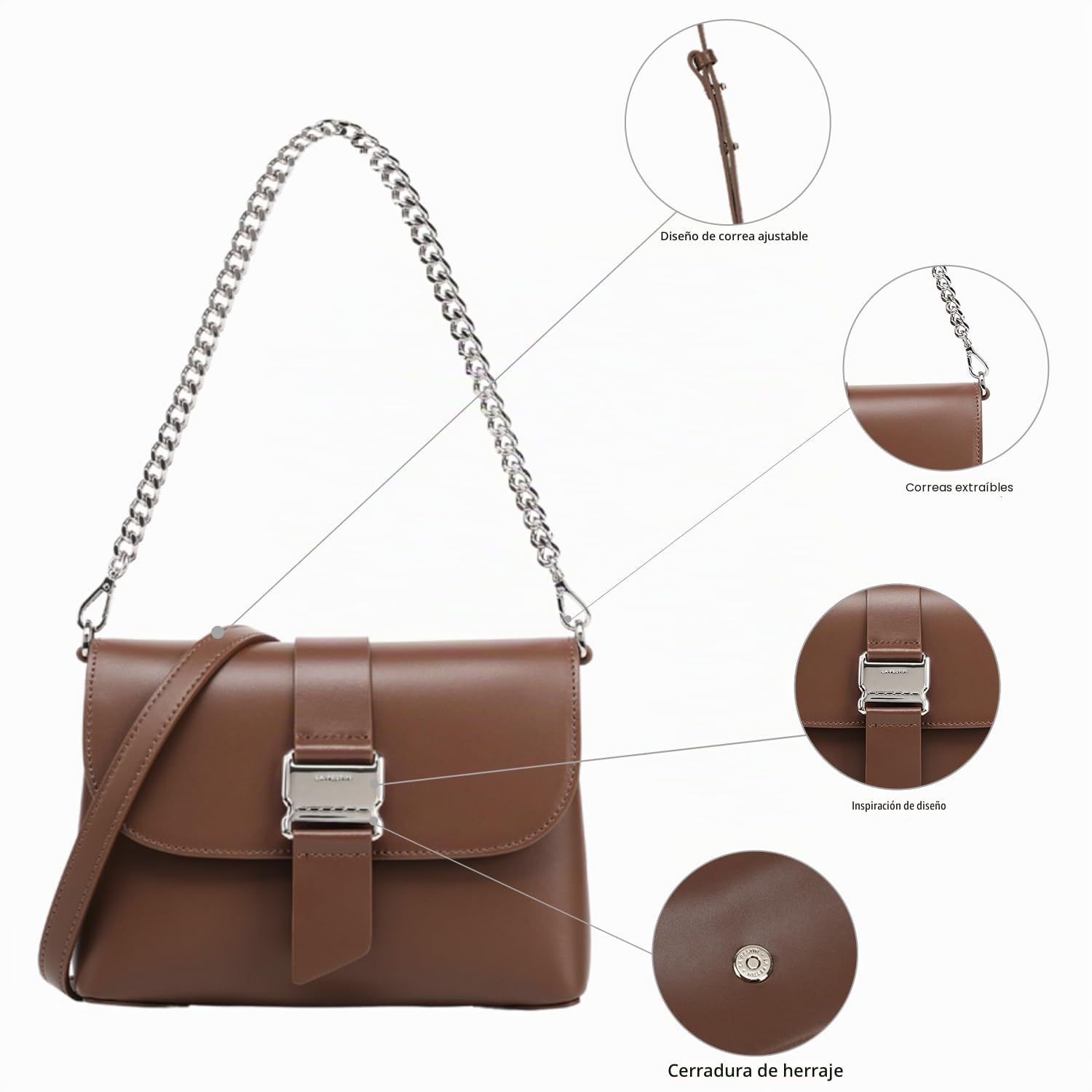 LA FESTIN Monederos para mujer, bolsos cruzados de lujo para mujer, bolso de hombro