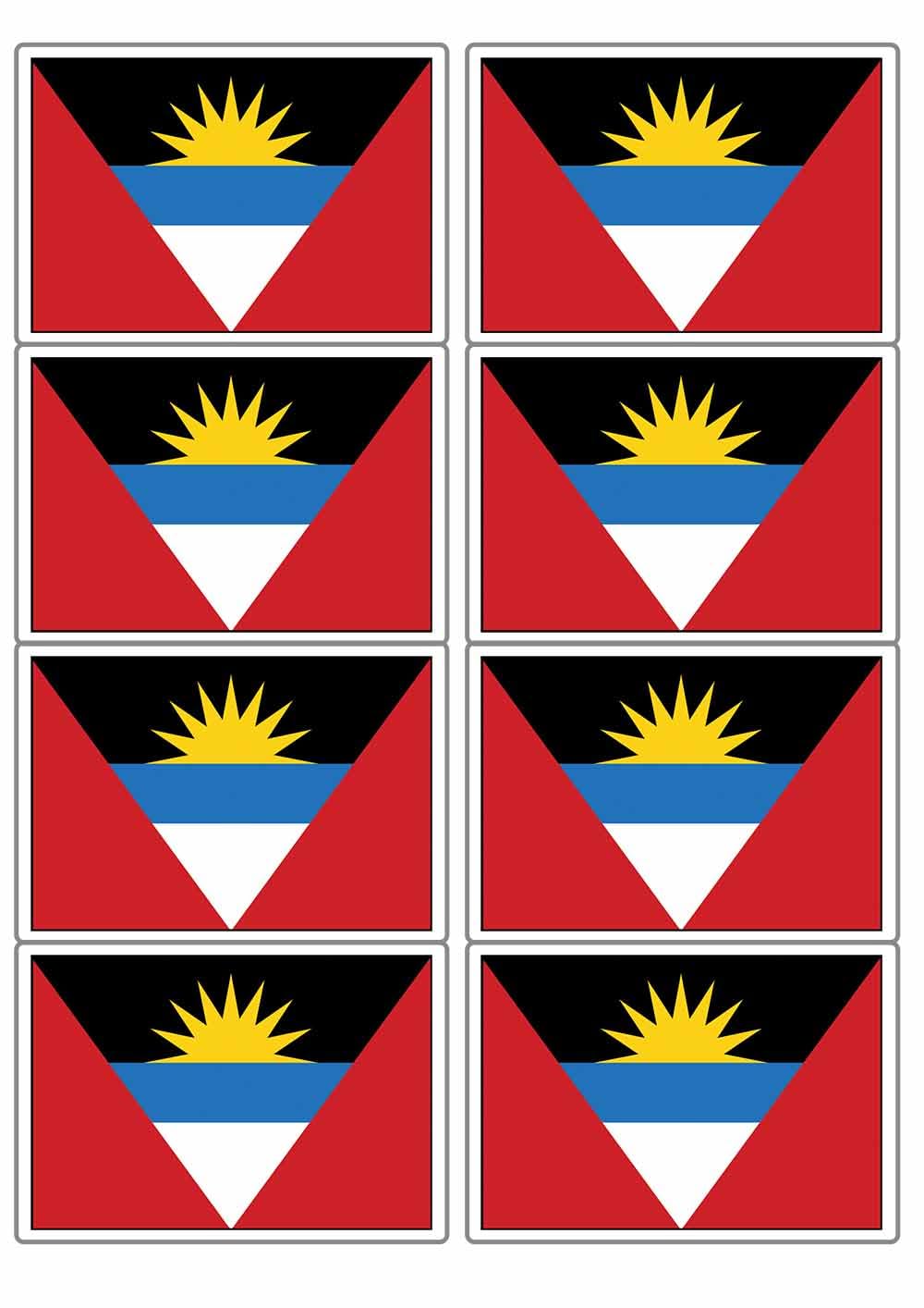 Ozorath Multicolour Antigua Flag Matt Paper Stickers
