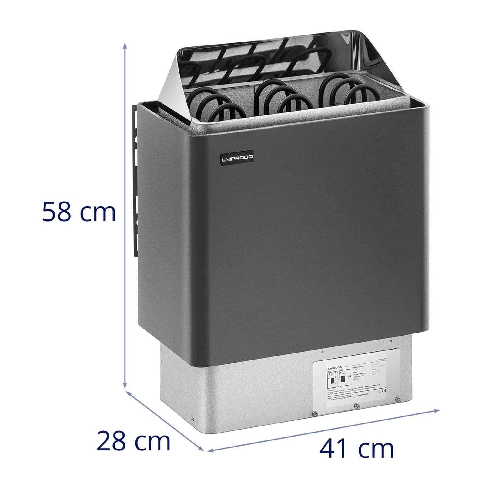 Poêle Radiateur Électrique Sauna Finnois UNI_SAUNA_G4.5KW 4.5kW 30-110°C 15kg Aluminium Zinc