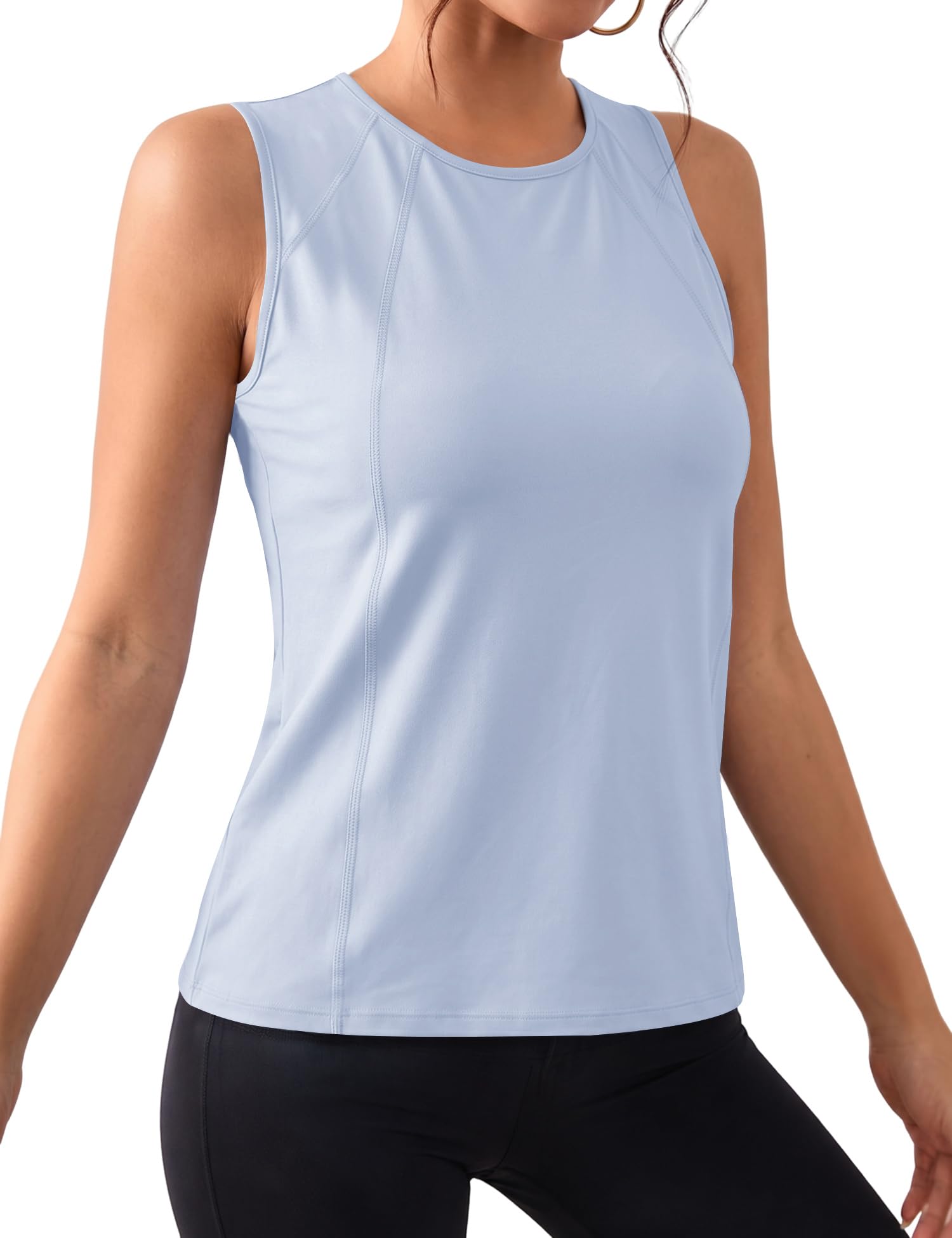 IECCP Damen Sport Tank Tops Sommer Locker Ärmelloses Yoga Fitness Sport Shirt Rundhals Gym Workout Laufshirt