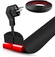 Vista 49 de Cubierta autoadhesiva para cables de suelo, gestión de cables de 3.3 pies, protector de tira de extensión para cables, evita tropiezos de cables