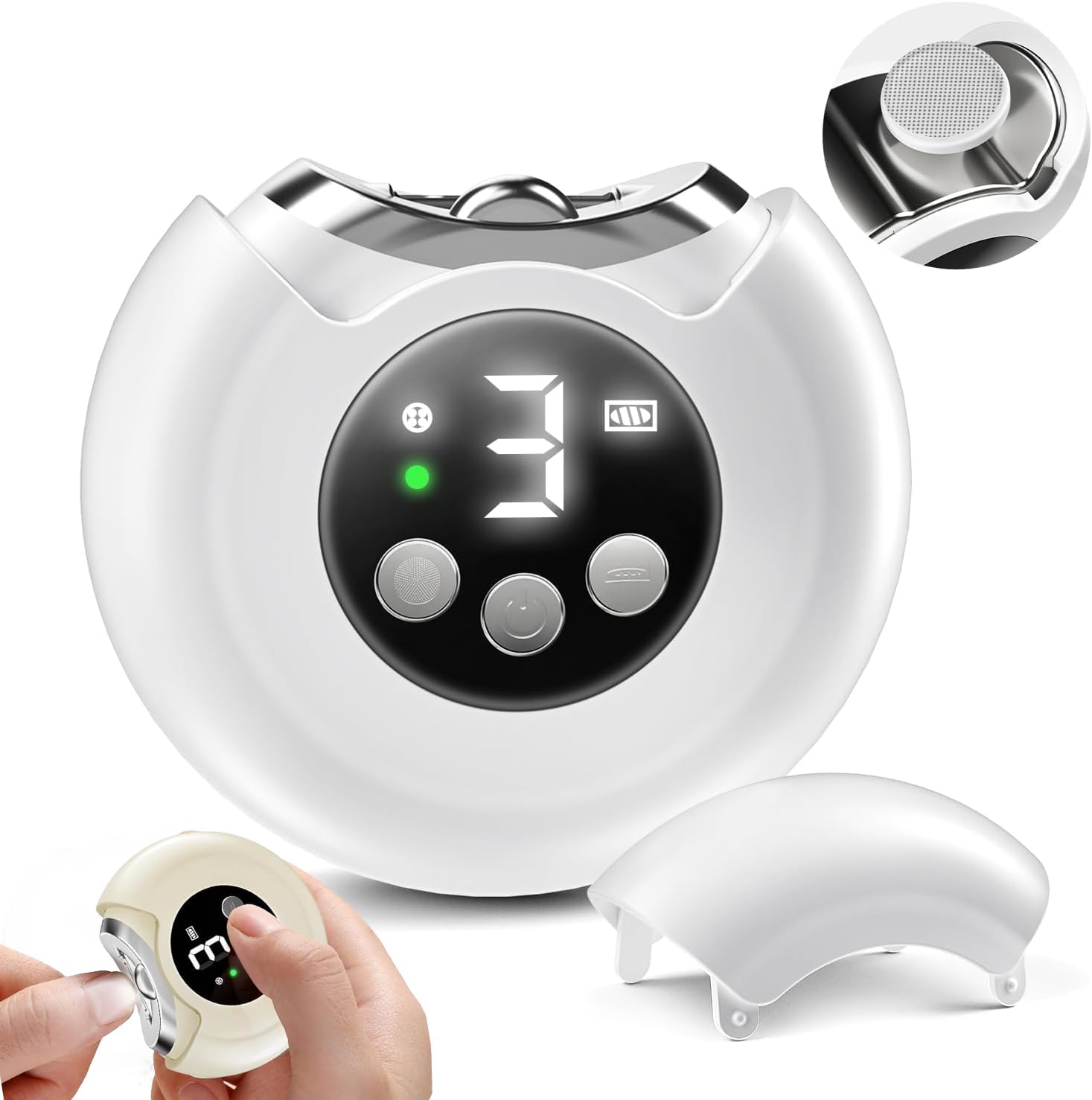 【3 Speeds】 Alinsea Electric Nail Clipper,Electric Automatic Nail Clipper with LCD Digital Display,Safety Electric Trimmer for Baby Seniors and Adult,Pure White