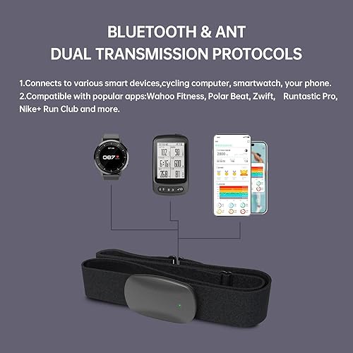Miniatura 5 de Heart Rate Monitor Chest Strap HRM CHILEAF Accurate HR Sensor ANT + Bluetooth Waterproof Comfortable Washable Strap Long Battery Life Compatible