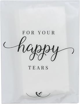 Wedding Tissues Packs For Guests- 1 Sample Mini Pack- For Your Happy Tears Tissues- Wedding Favors for Guests Frosted-Paper Bulk Individual Tissue Packs & Items for Wedding Welcome Bags