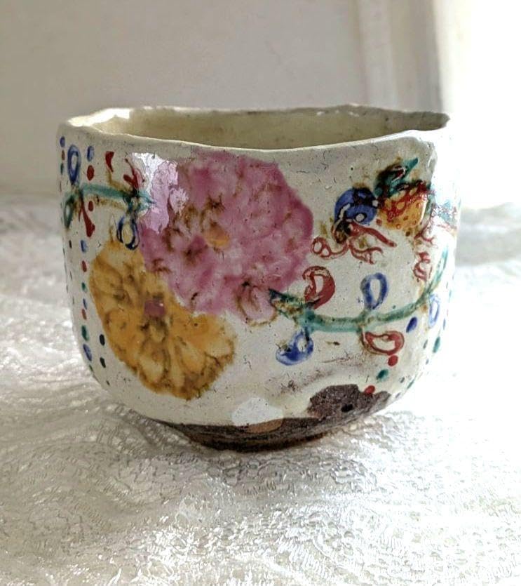 茶道具　桃山窯　林英二造　赤織部　数茶碗　９客　共箱　V　6116C 茶道具 桃山窯 林英二造 赤織部 数茶碗 9客 共箱 V 6116C