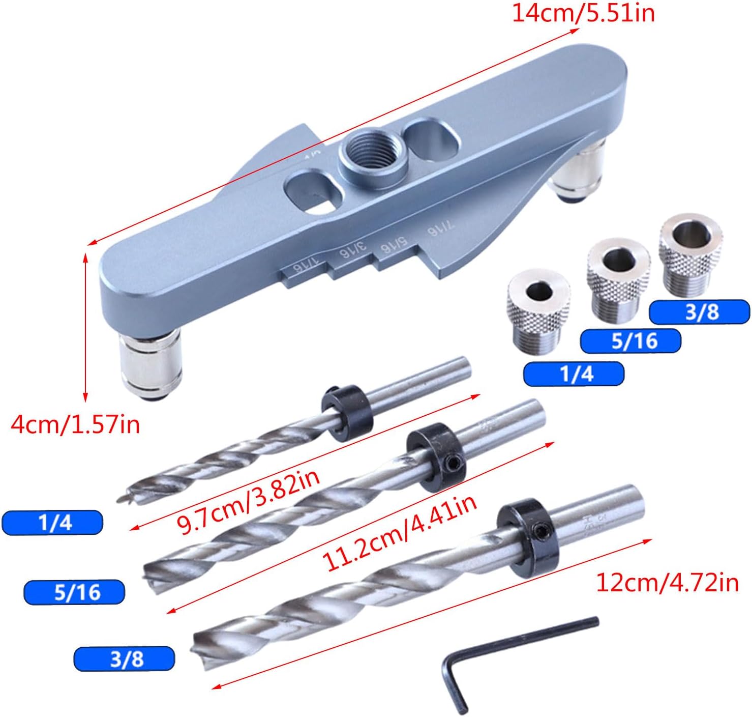 Vertical Pocket Jig Hole Woodworking Doweling Jig Kits Self Centering Drill Guide Wood Hole Positioner Locator Kits