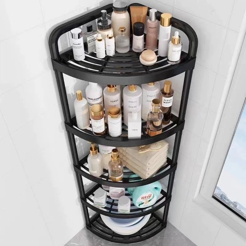 Image of Homero Multipurpose Corner Shelf Rack | 5 Tier Standing Shelf Unit for Home Storage | Space Saving Corner Organizer for Kitchen, Bathroom, Living Room & Utility Areas