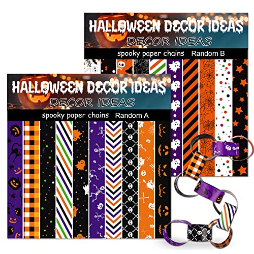 MIAHART Halloween Paper Chains 300 Links Halloween Theme Paper Craft Supplies for Haunted House Party Decorations