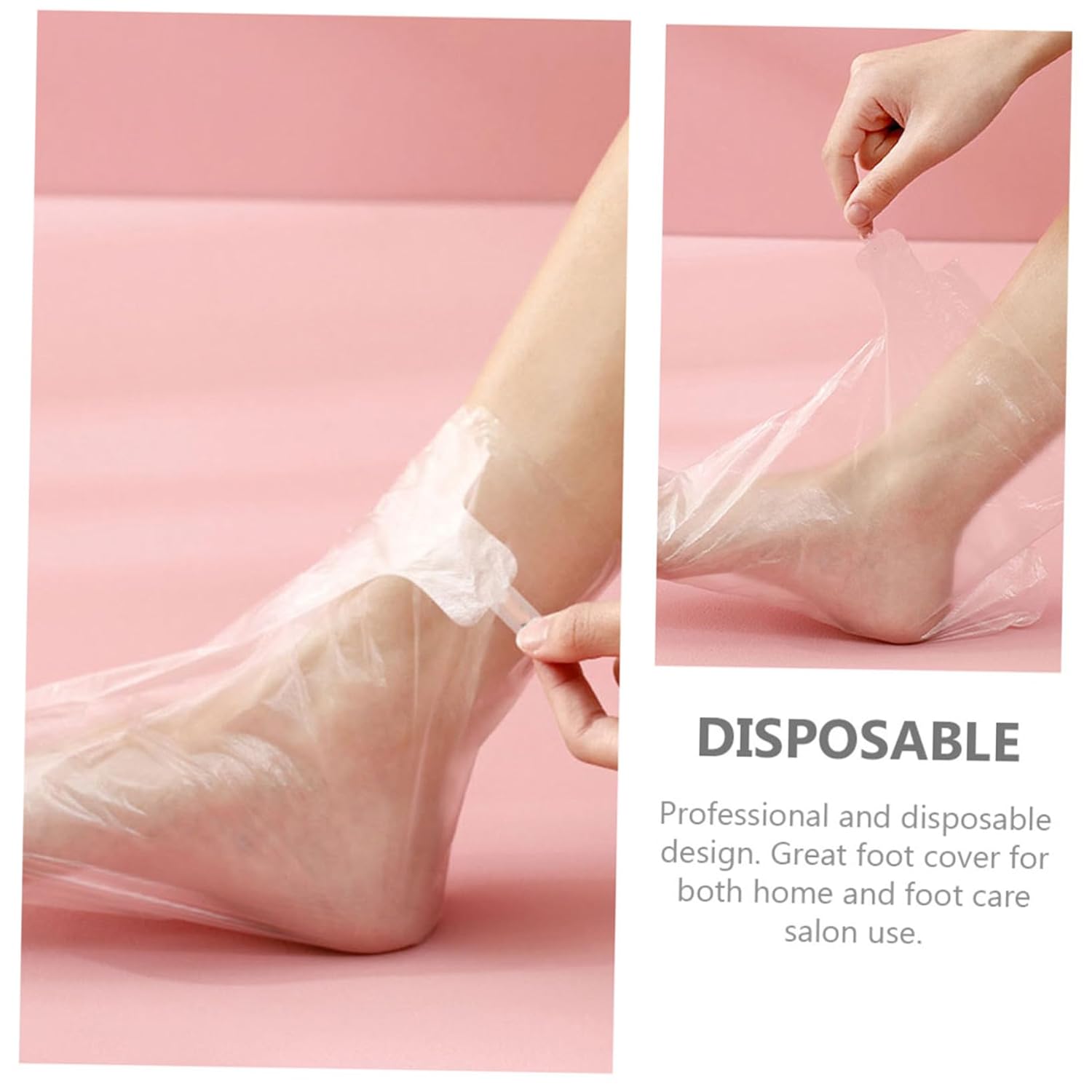 Disposable Waterproof Foot Mask Covers 100Pcs Thick Plastic Foot Covers for Home Spa and Pedicure Use