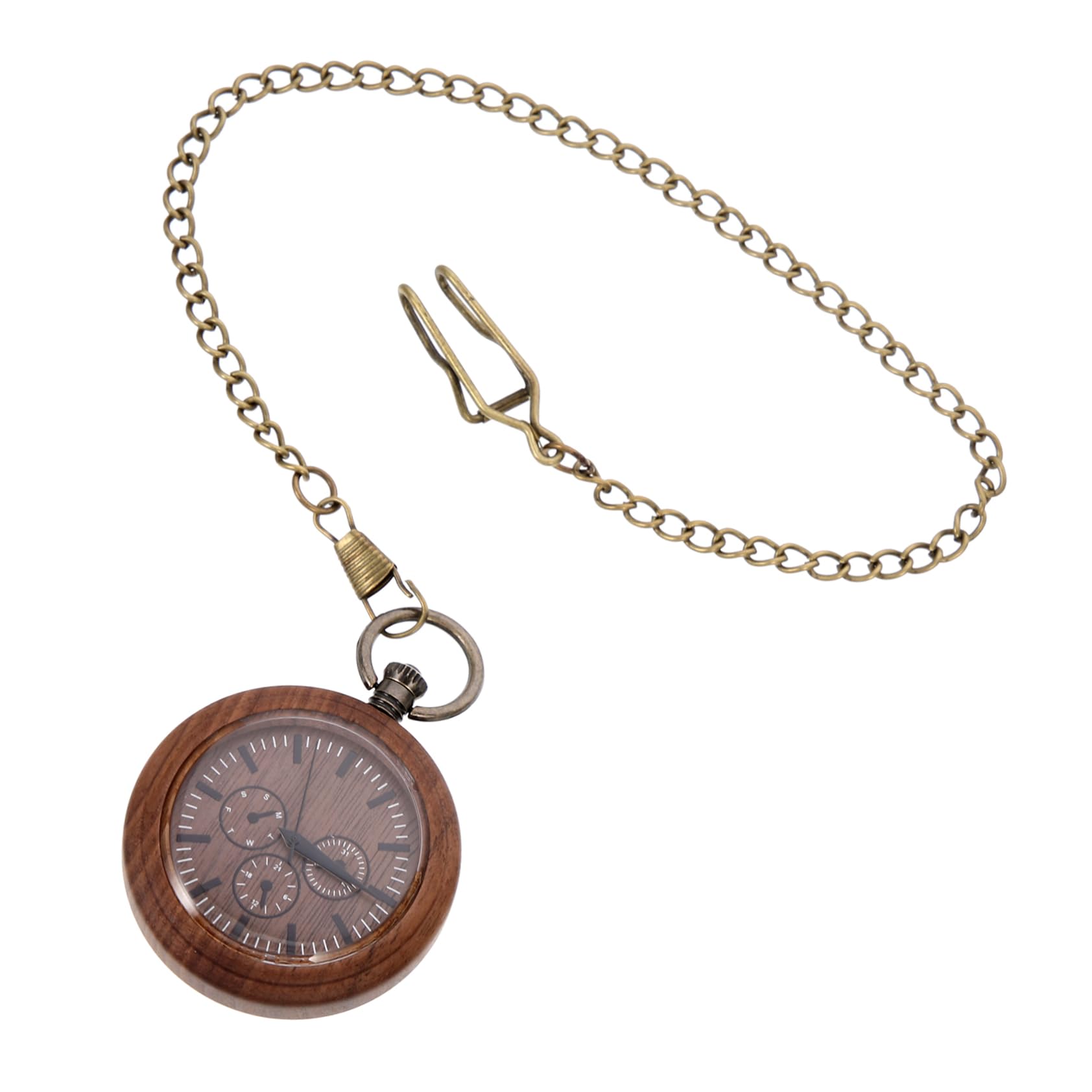 2 Piezas Reloj de Bolsillo Antiguo de Madera Reloj Steampunk decoración Retro Relojes Retros Relojes de Bolsillo de los los niños Miran el Juguete Vidrio
