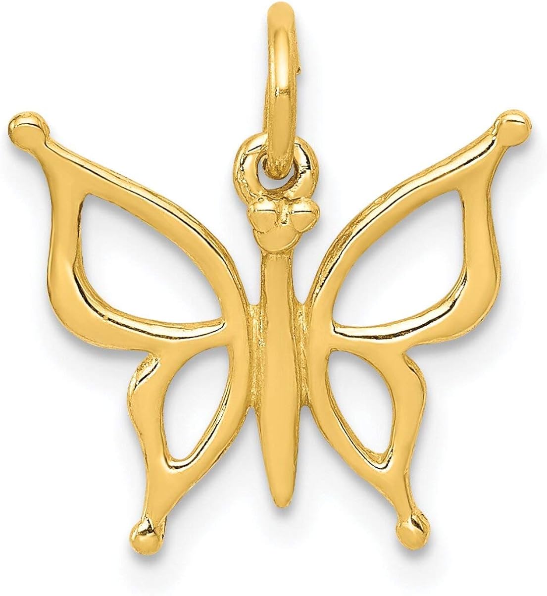 14K Yellow Gold Butterfly Charm Jewelry 