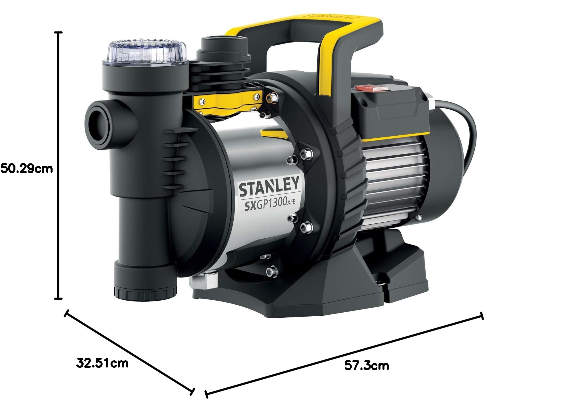 Stanley Pompe Autoamorçante SXGP1300XFE pour Eaux Claires (1300 W,Débit max. 4.200 l/h,Hauteur d'élévation max. 50 m)