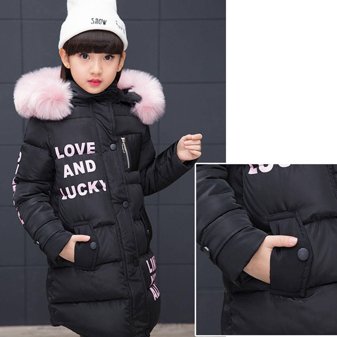 Mantel Mädchen mit Fellkapuze Lang, Winterjacke Girl mit Pelzmütze Oberbekleidung Kinderjacke…