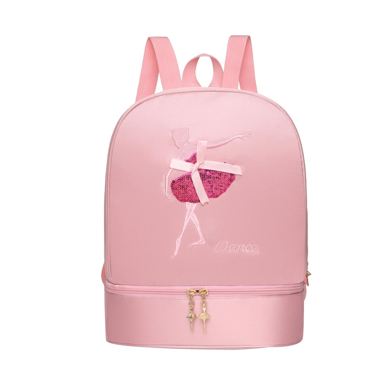 Ballet Dance Backpack Children's Backpack Girls Ballerina Bag for Gymnastics Pink Style B-image-44