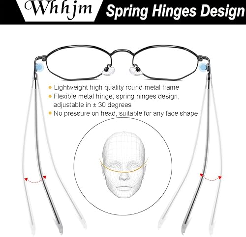 Miniatura 7 de WHHJM Gafas de bloqueo de luz azul polígono para mujeres y hombres, retro octágono cuadrado, sin receta