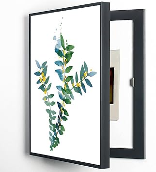 Fuse Box Cover Cabinet Decorative, Indoor Electrical Meter Cover Hide Paintings, Vertical Section Free Punching Restaurant Distribution Box, S  Color R