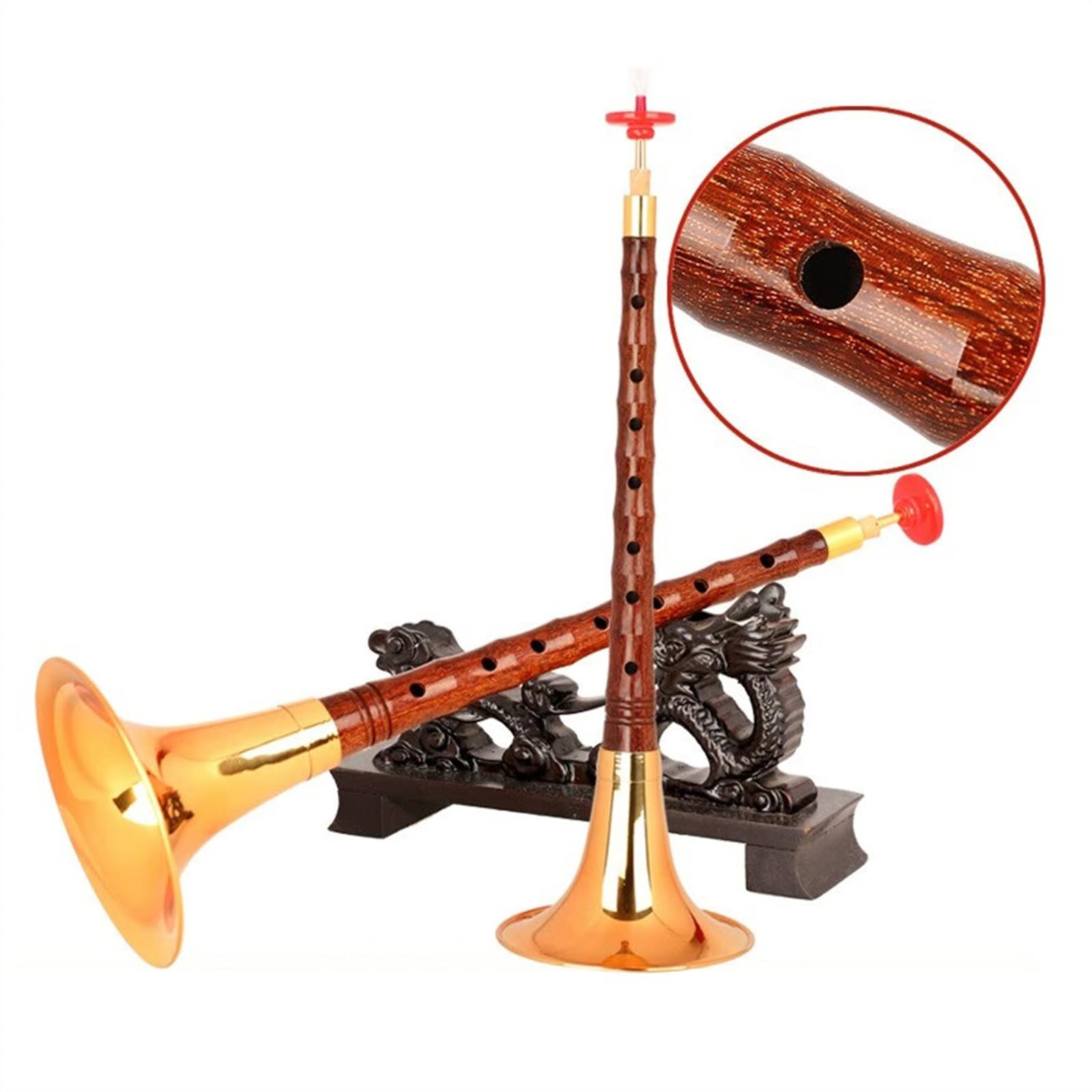 Suona Instrument Sandalwood Pole Suona Chinese National Professional Woodwind Instrument Suona Horn (Color : E flat)