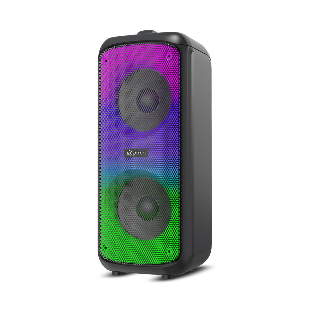 pTron Fusion Beats 48W Bluetooth Party Speaker w/Immersive Sound, Dual 4 inch Neo Drivers, Rhythmic RGB Lights, 6Hrs Playtime, BT5.3/Aux/TF Card/USB Playback Modes, Type-C Charging (Midnight Black)-image-32