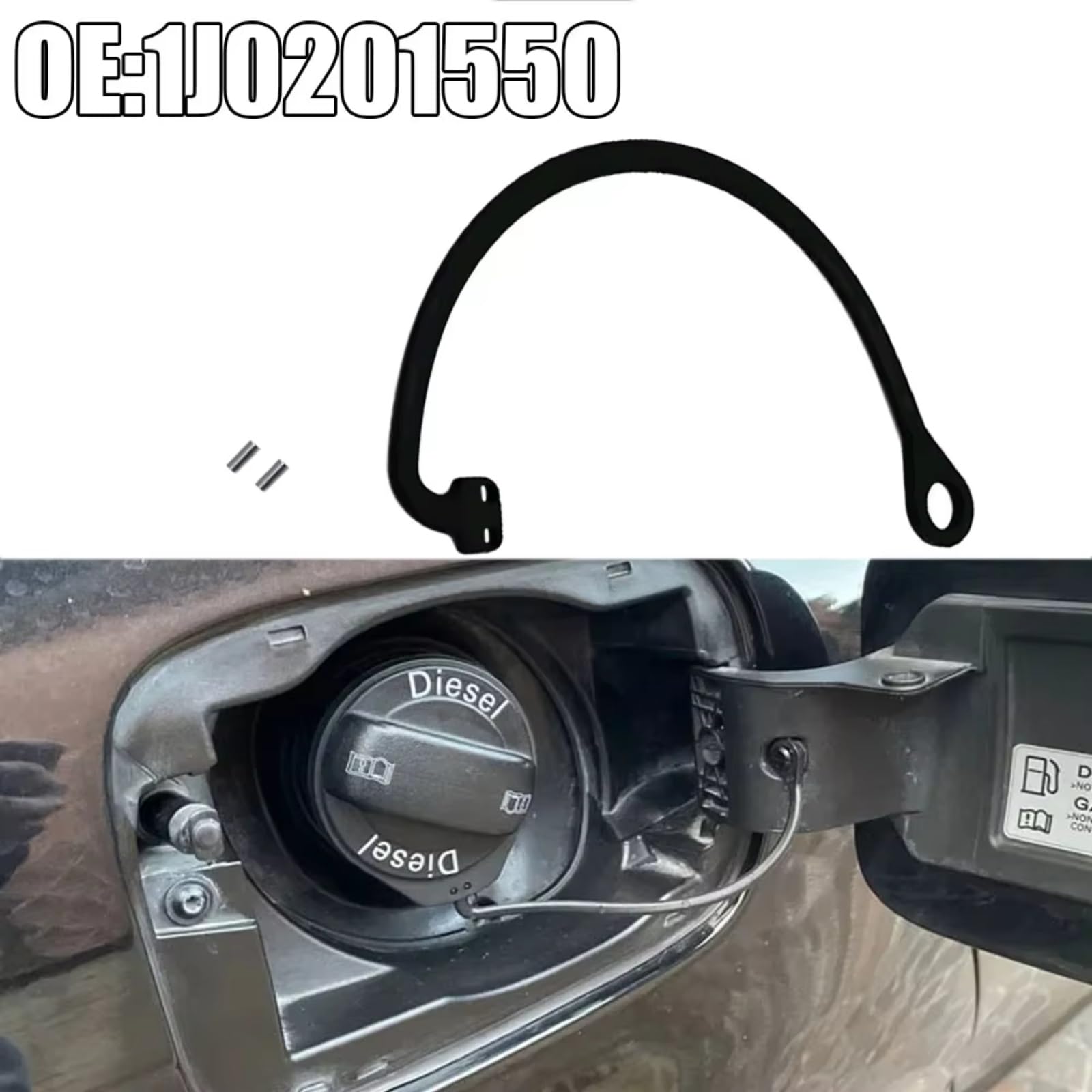 Auto Cable Tapa depósito Compatible Con Skoda Para Octavia Tapa Aceite Combustible Tapa Tanque Gasolina Cuerda Cable Accesorios OEM: 1J0201550(Size2)
