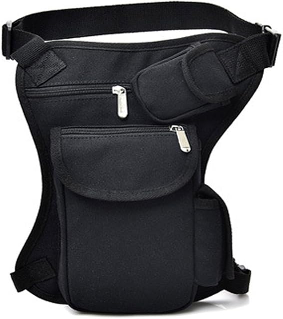 Rullar Canvas Hiking Waist Fanny Pack Tactical Drop Leg Bag Purse Running Waist Belt Hip Bag Outdoors Motorcycle Bike Cycling Pouch Shoulder Bag