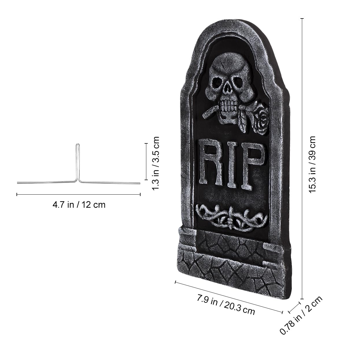 TOYANDONA 5 Piezas de lápidas de Espuma, 15", decoración Liviana de Piedra Rip para Tumba, Decoraciones de jardín de casa embrujada de Fiesta de Halloween al Aire Libre