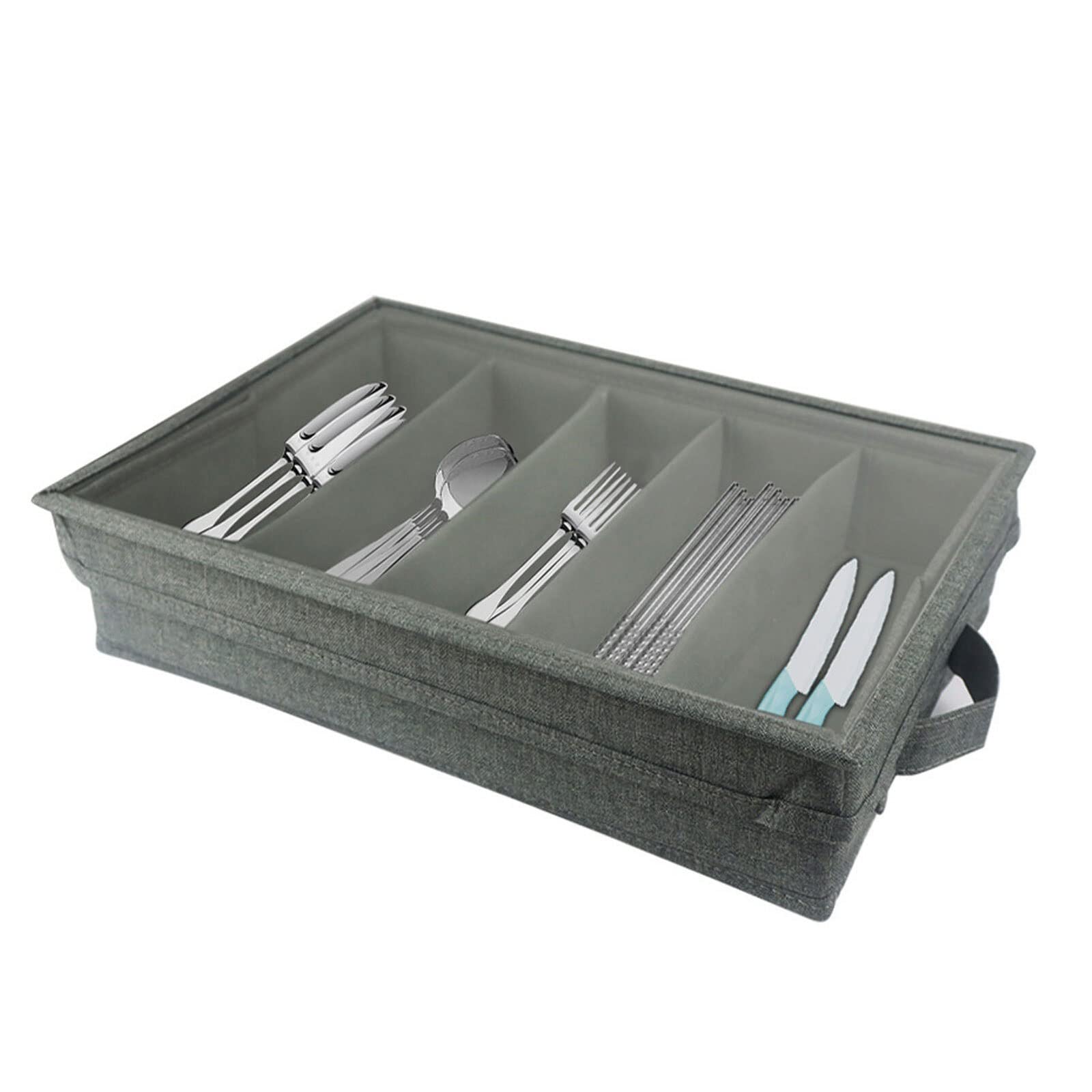 Esta Caja de Almacenamiento para vajilla es un Organizador de Cubiertos portátil de Gran Capacidad.
