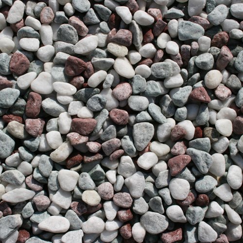 庭石 高級玉砂利(五色石)【小】約18キロ(15mm) 玉砂利 化粧砂利 五色石 砂利 防犯砂利 庭石