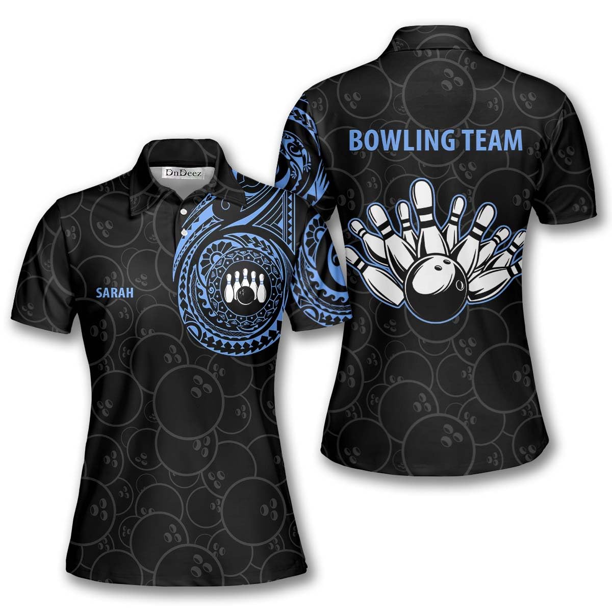 DnDeez Custom Bowling Shirts for Women, Women's Bowling Shirts, Women's Bowling Jerseys, C, Small, Tribal 2
