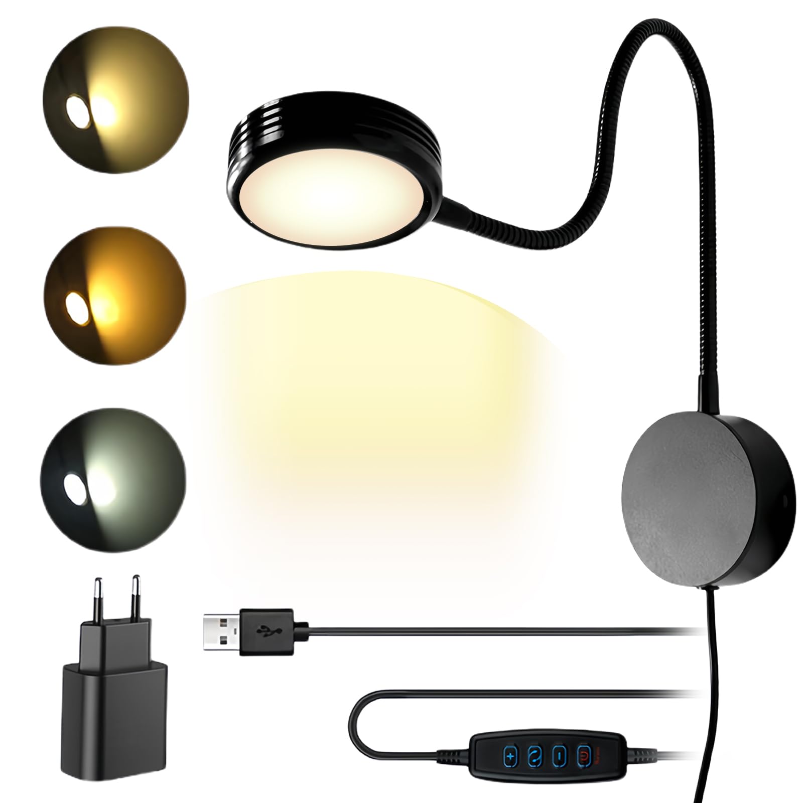 Lámpara De Lectura De Pared, Lámpara De Pared, Lámpara De Lectura Luz De Lectura Led Luz Para Leer De Cabecera Con Interruptor Lampara Lectura Pared Aplique De Pared Lámpara Flexible Cuello Cisne