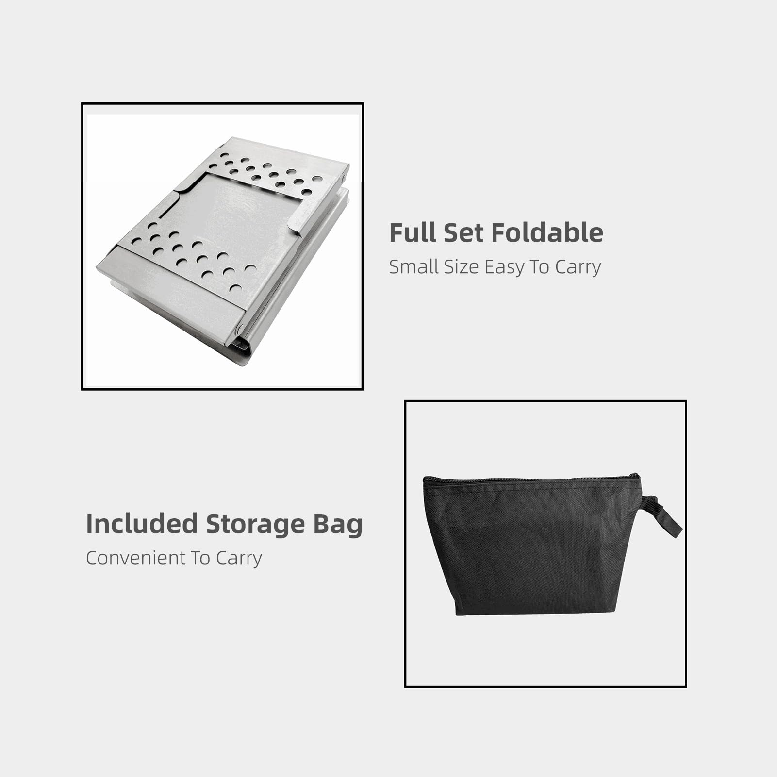Barbecue Pliable, Réchaud À Bois Portable de 21 X 19 X 13 cm, Idéal pour Le Camping, la Randonnée, Les Pique-Niques Les Fêtes D'Avant-Match Les Voyages en Camping-Car et Les Parcs