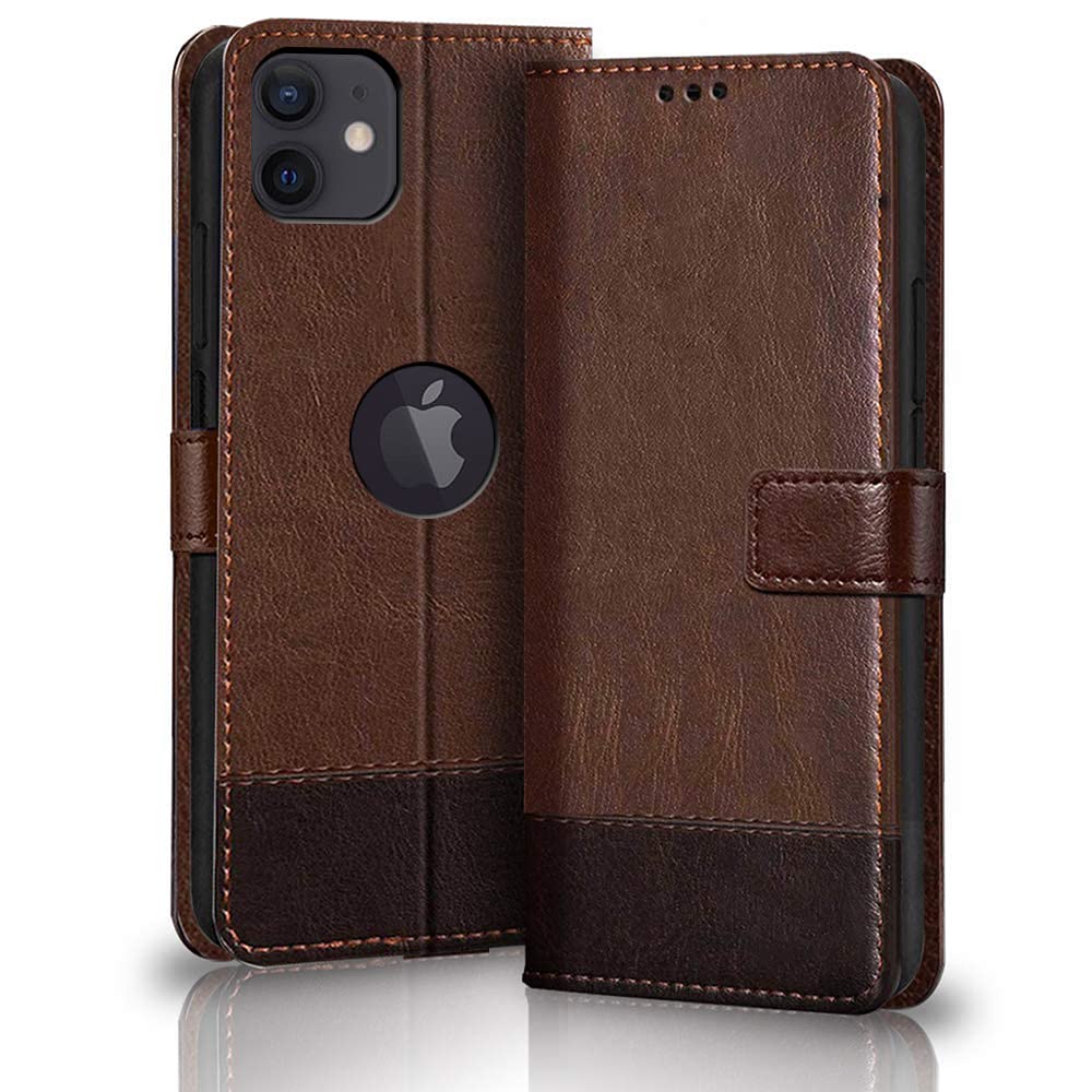 TheGiftKart Flip Back Cover Case for iPhone 12/12 PRO | Dual-Color Leather Finish | Inbuilt Stand & Pockets | Wallet Style Flip Back Case Cover for iPhone 12/12 Pro (Brown & Coffee) (B0BPXSGQBR) Amazon Price History, Amazon Price Tracker