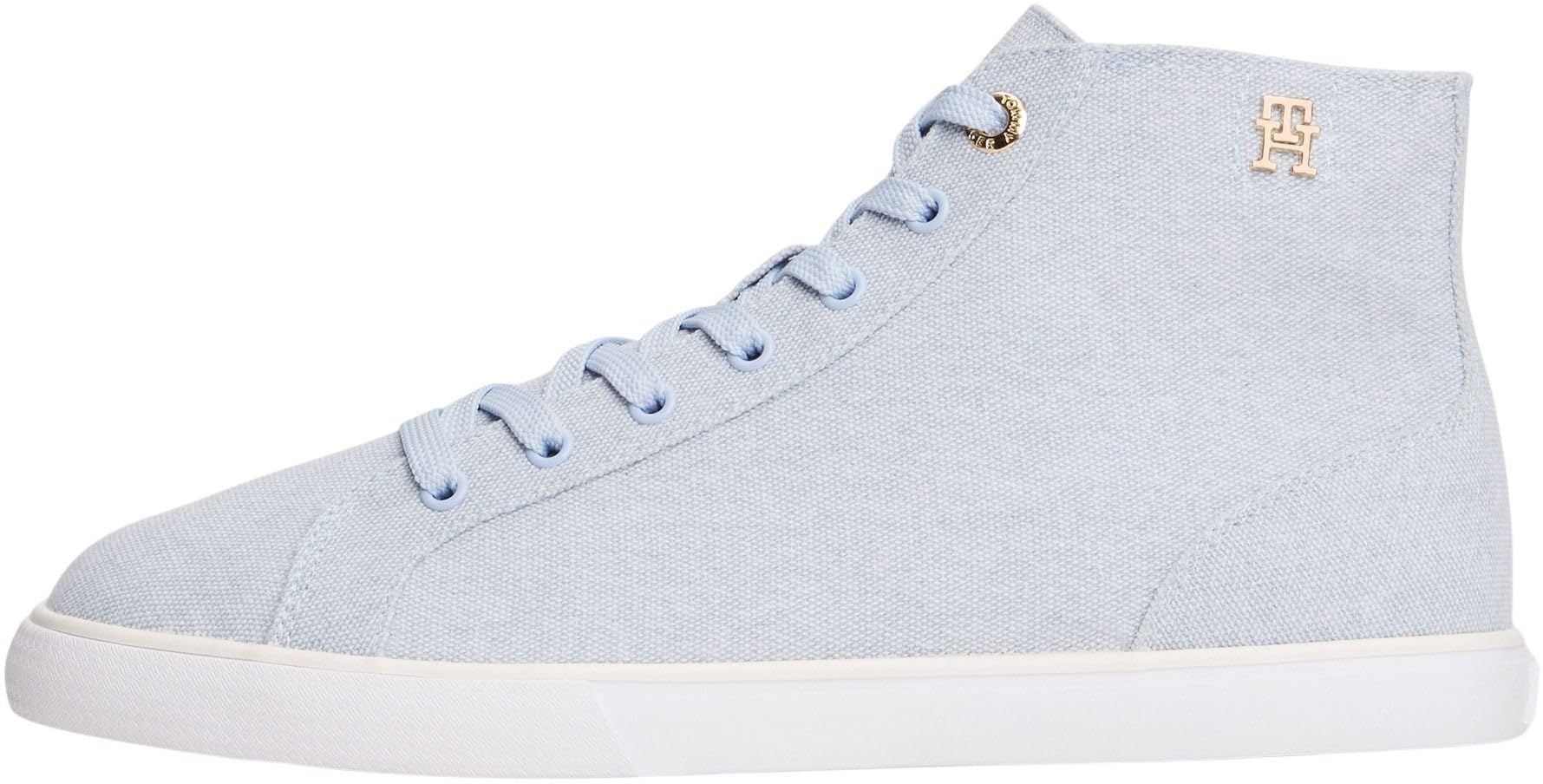 Tommy Hilfiger Women's Th Chic Low Profile Mid Cut FW0FW09356 Mid Top, Blue (Breezy Blue), 3.5