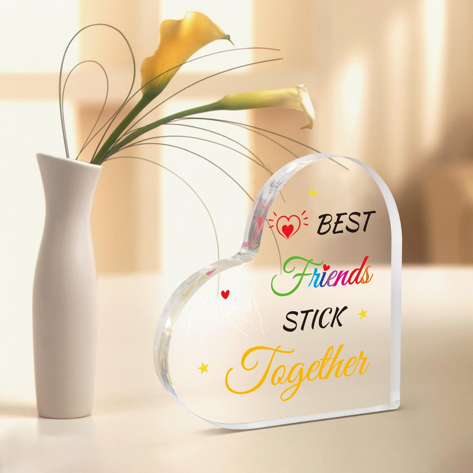 Targa Decorativa In Acrilico A Forma Di Cuore O Farfalla - Regalo Per Amici E Famiglia - Foto 3