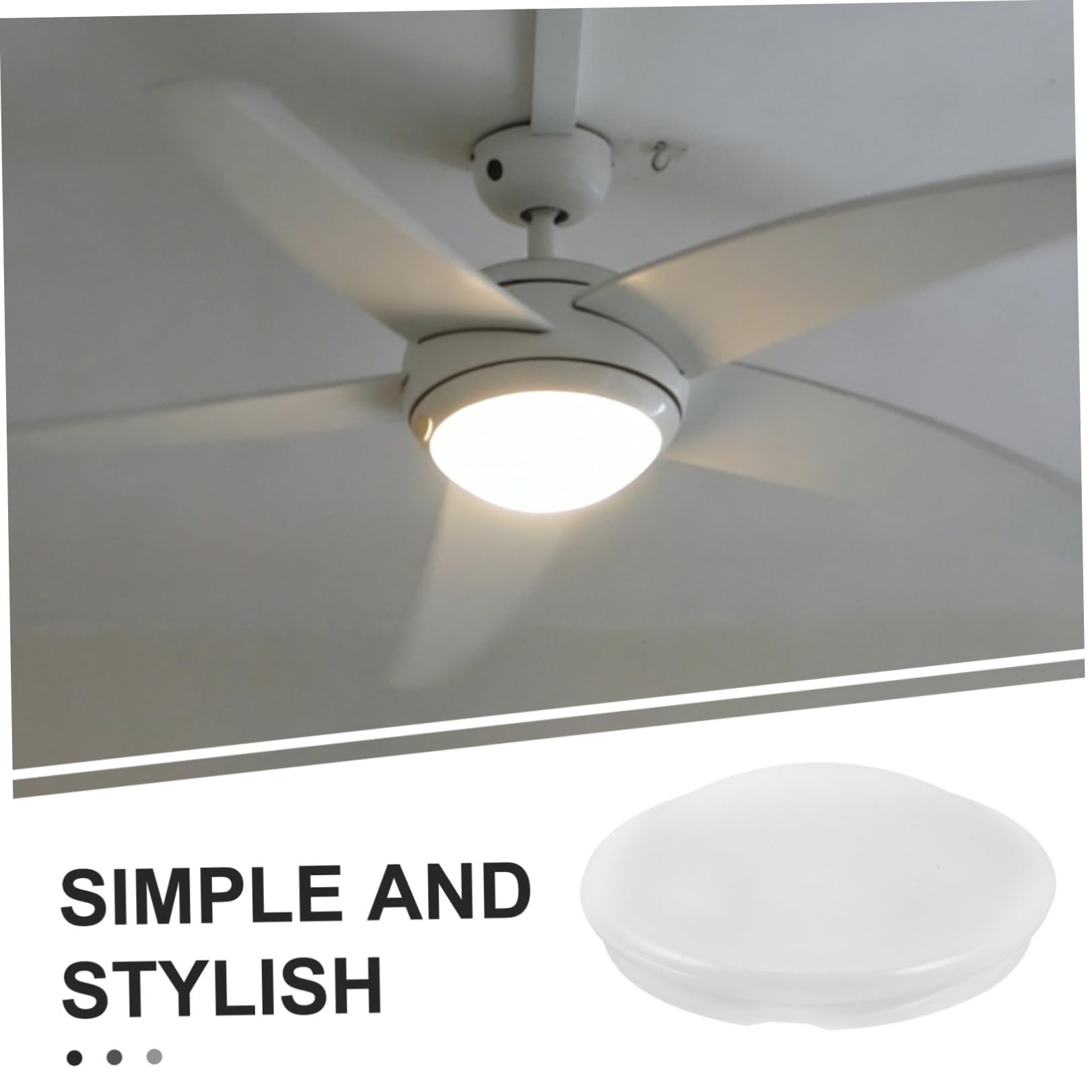 Alasum Copertura Luminosa per Ventilatore da Soffitto in Acrilico Bianco, Paralume a Forma di Fungo, Facile Installazione e Lunga Durata per Ambienti Domestici e Zona Pranzo