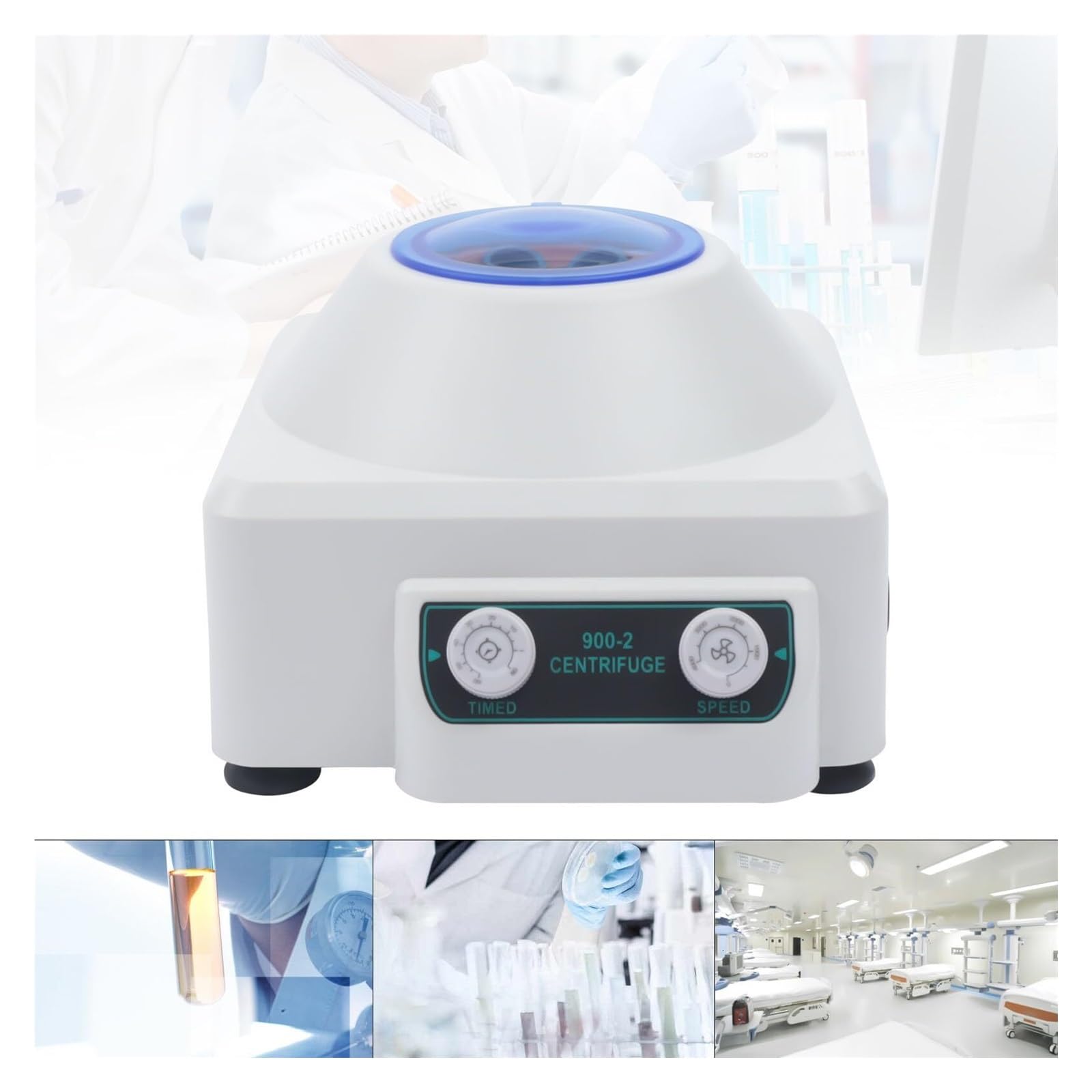 Máquina Centrífuga Eléctrica Portátil, Tubos De 6x15 Ml, Laboratorio 4000 RPM Con Temporizador Y Control Velocidad, PRP Mesa For Separación Plasma Sanguíneo, 30 W, 2086 Xg