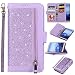 Produktbild Nadoli Hülle Handyhülle für Huawei Mate 10 Pro,PU Lederhülle Glitzer Magnetverschluss Kartenfächern Standfunktion Cover Brieftasche Flip Wallet Cover für Huawei Mate 10 Pro,Lila