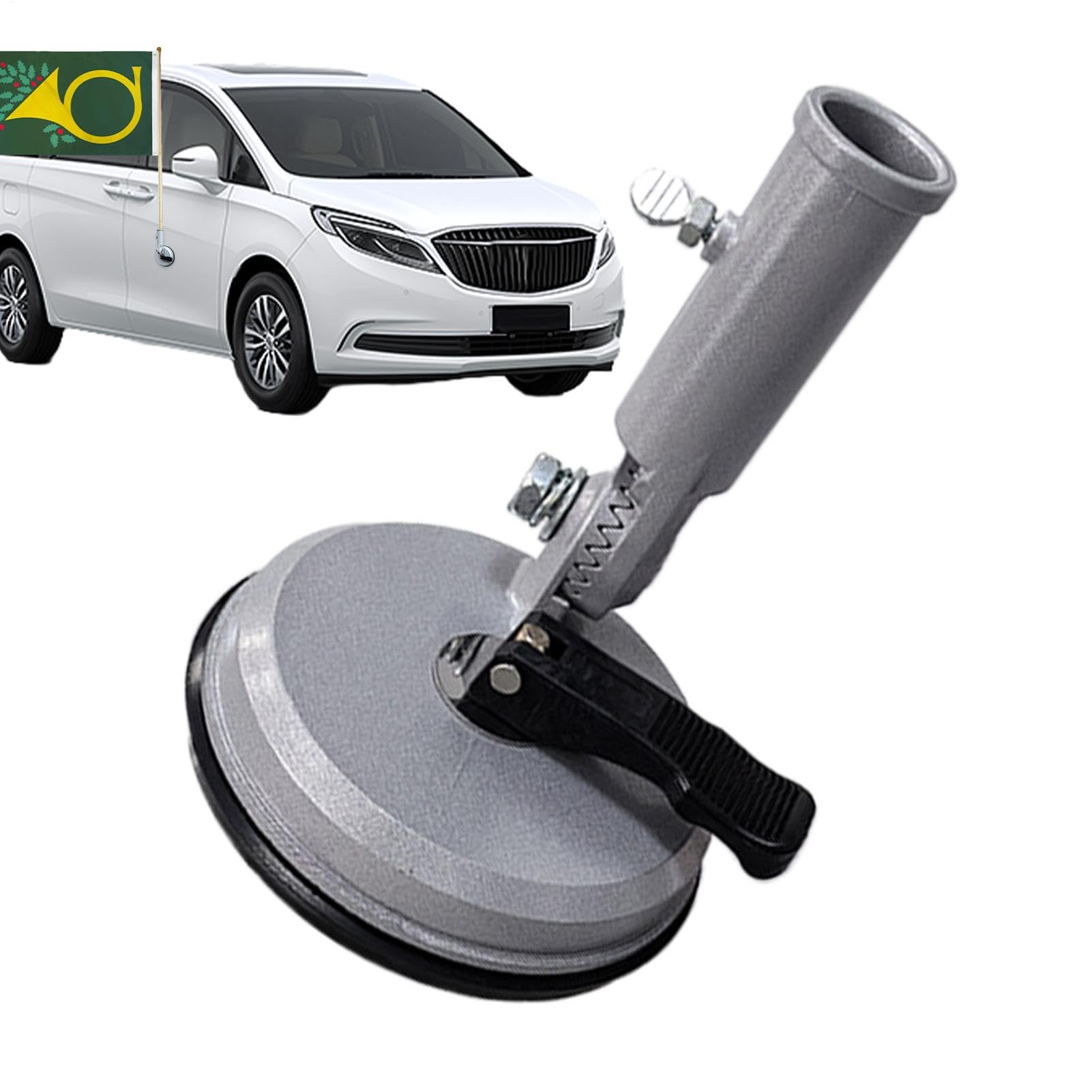 Soporte para bandera de coche con ventosa de ángulo ajustable para mástil de barco