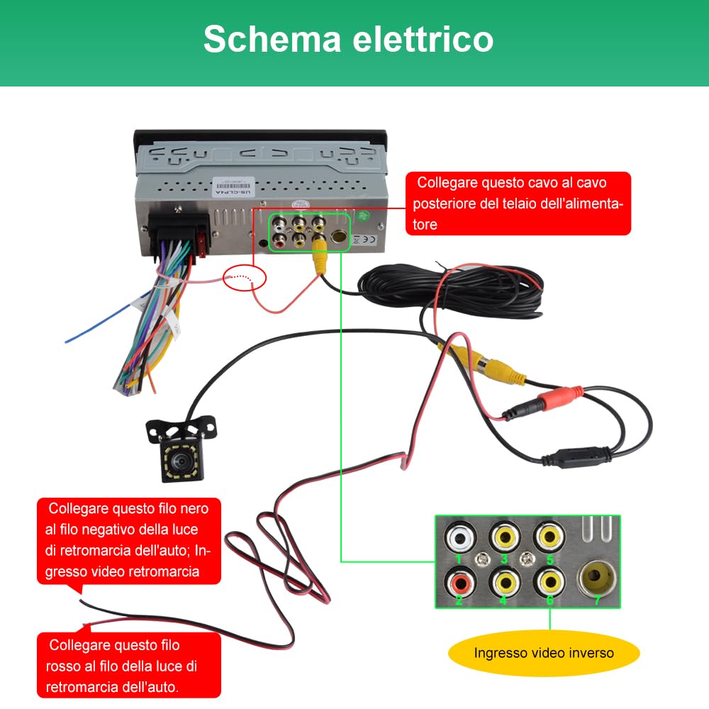 AWESAFE Autoradio 1 DIN con Schermo Inclusa la Telecamera posteriore | Car Radio con Wireless CarPlay Android Auto Bluetooth FM AUX Tipo-C